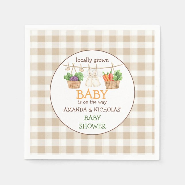 Grönsaksodlares marknad Baby Shower  Pappersservett (Framsidan)