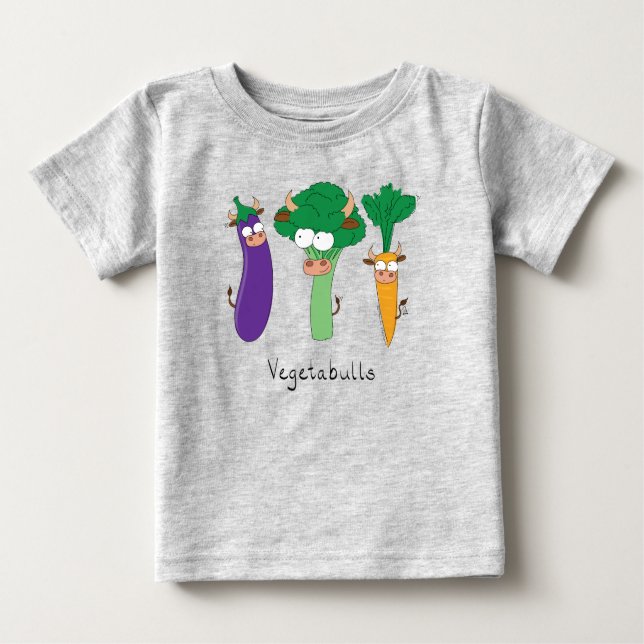 Grönsakspassar Lustigt Barn Baby-skjorta T Shirt (Framsida)