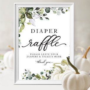 Grönsakspumpa Baby Shower Blöja-Lottningsskylt Poster