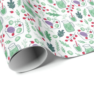 Grönsakssalad Mönster med Namn Grönt Presentpapper