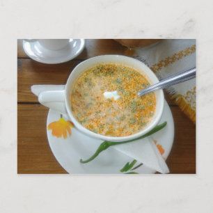 Grönsakssoppa Med Crème Fraîche Vykort