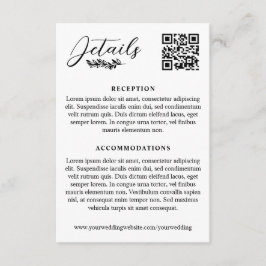 Grönsakssprig Eleganta Bröllopsdetaljer QR-kod Tilläggskort