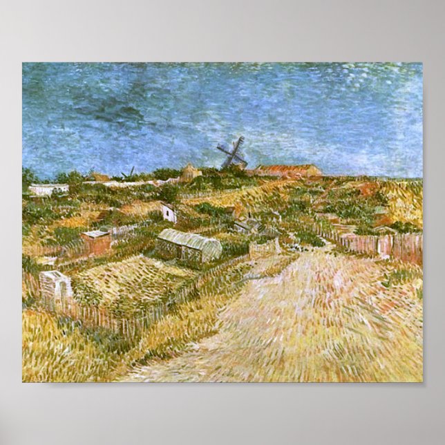 Grönsaksträdgårdar i Montmartre Van Gogh Fine Art Poster (Framsidan)