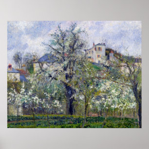 Grönsakträdgården med träd i blommar poster