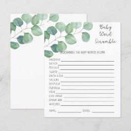 Grönska - Baby Ordkryss | Baby Shower Lek