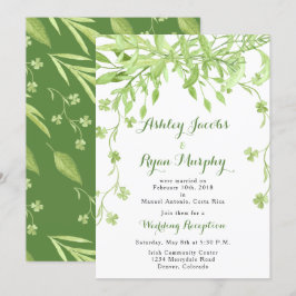 Grönska Blommig Efter Bröllopsfirande Endast Inbjudningar