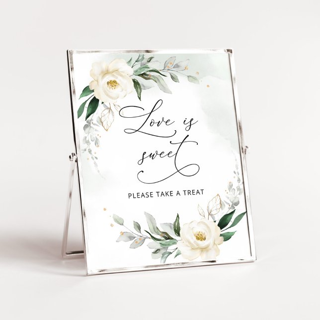 Grönska blommig guld elegant Kärlek är söt Poster (Skapare uppladdad)
