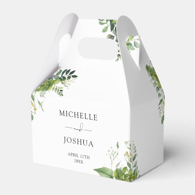 Grönska Blommig Modern Elegant Bröllop Presentaskar (Framsidan Sidan)