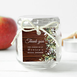 Grönska Blommig Rustik Trä Bröllopsfest Gåvor Etiketter