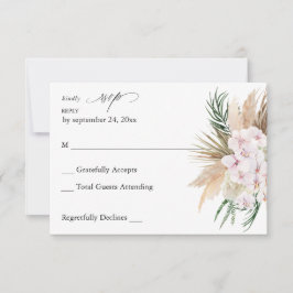 Grönska Boho Tropiskt Blommigt ingen måltid RSVP 2 OSA Kort