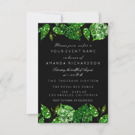 Grönska Cali Glitter Woodland Ivy Leaf Svart Lyx Inbjudningar