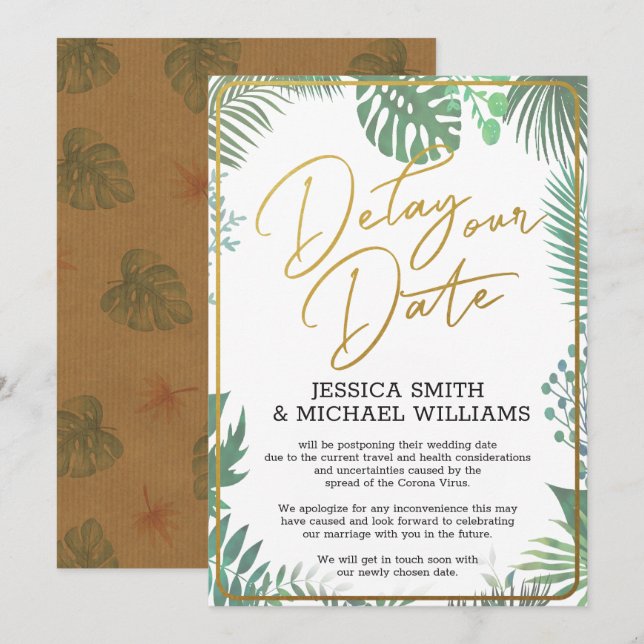 Grönska Coronavirus Fördröj Datum Kort (Fram/baksida)