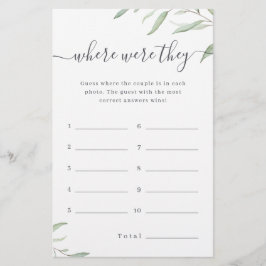 Grönska där de var bröllopsdusch spel