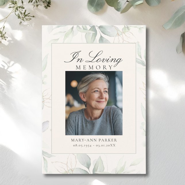 Grönska Efter Begravning Minnesstund Sympati Foto Tack Kort (Greenery After Funeral Memorial Sympathy Photo Thank You Card)