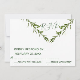 Grönska elegant geometriska blad gren RSPV Inbjudningar