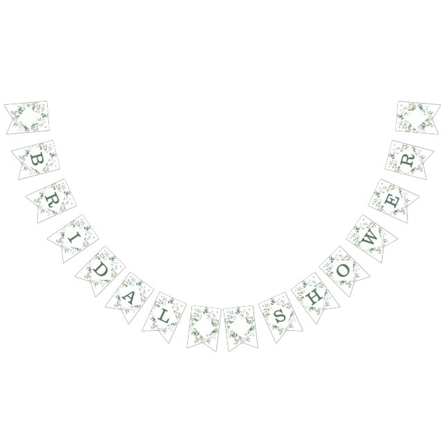 Grönska Eucalyptus Botanisk Modern Bröllopsfest Vimplar (Alla)