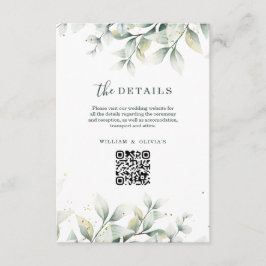 Grönska Eucalyptus Bröllop Elegant Blommig Bröllop Tilläggskort