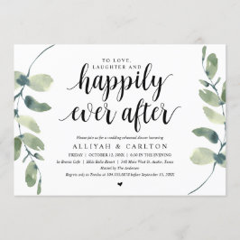 Grönska Eukalyptus, Bröllopsrepetition Middag Inbjudningar