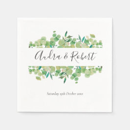 Grönska Eukalyptus Girlang Bröllop Pappersservett