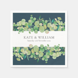 Grönska Eukalyptus Girlang Bröllop Pappersservett