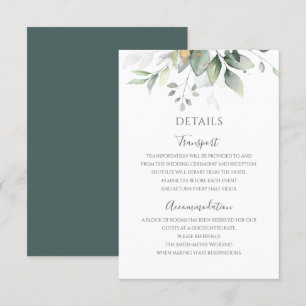 Grönska Eukalyptus Guldblad Elegant Bröllop Tilläggskort