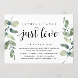 Grönska Eukalyptus, Svart bläck, Bröllop Flykt Inbjudningar