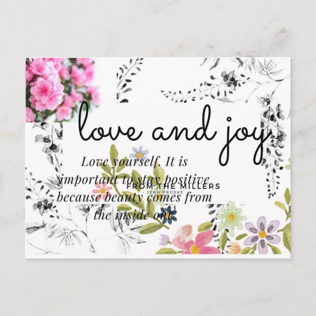 Grönska Eukalyptus, Svart Bläck, Bröllopsflykt Vykort (Framsida)