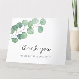 Grönska Eukalyptus - tack för baby shower Kort