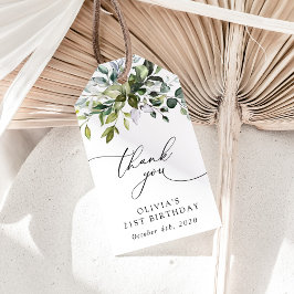 Grönska, Eukalyptusblad, Boho, Födelsedag Presentetikett