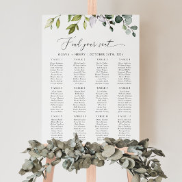 Grönska, Eukalyptusblad, Bröllopsplatskarta Poster