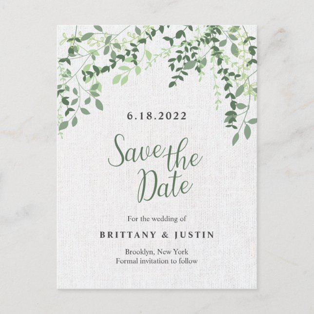 Grönska Grenar och blad Meddelande Vykort (Framsida)