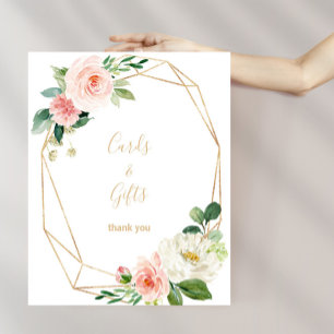 Grönska & Guld Geometriska Kort och Presentkort Sk Poster