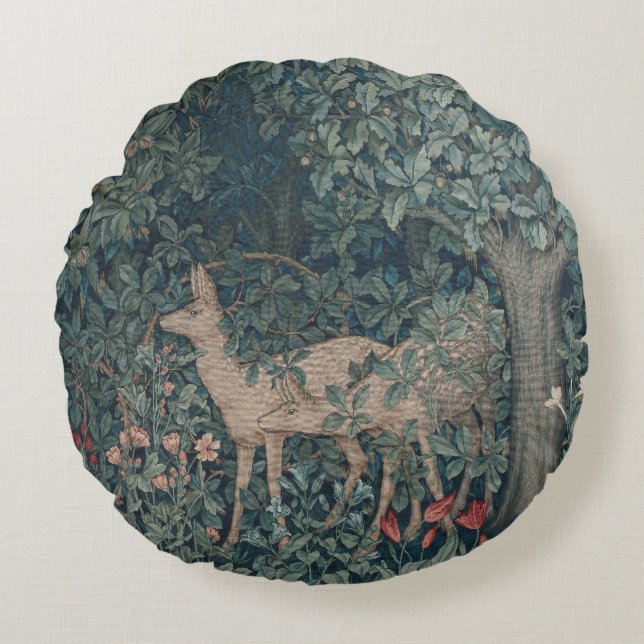 Grönska, Henry Dearles viktorianska gobeläng Rund Kudde (Framsidan)