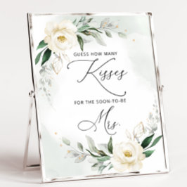 Grönska hur många kyssar bröllopsfest spel affisch