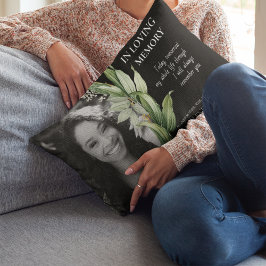 Grönska I kärleksfull minne Foto Minnesmärke Prydnadskudde
