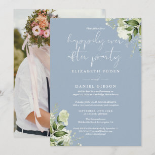 Grönska Lyckliga Slutet Bröllopsfotografi för Pare Inbjudningar