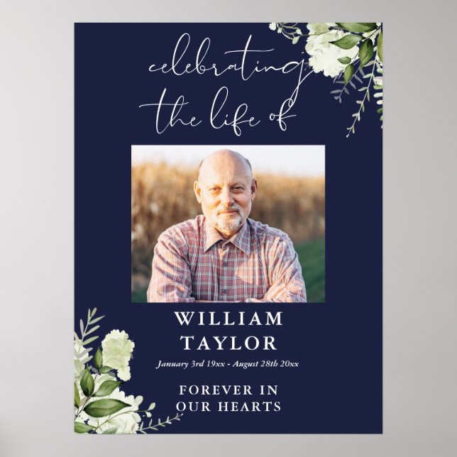 Grönska Marinblå Firande Av Livet Foto Poster (Framsidan)