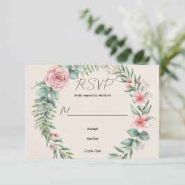 Grönska Med Rosa Blommor Romantisk Bröllop OSA Kort
