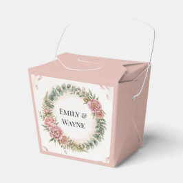 Grönska Med Rosa Blommor Romantisk Bröllop Presentaskar