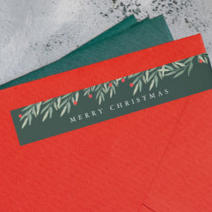 Grönska Modern jul returadress Etikettband