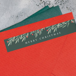 Grönska Modern jul returadress Etikettband