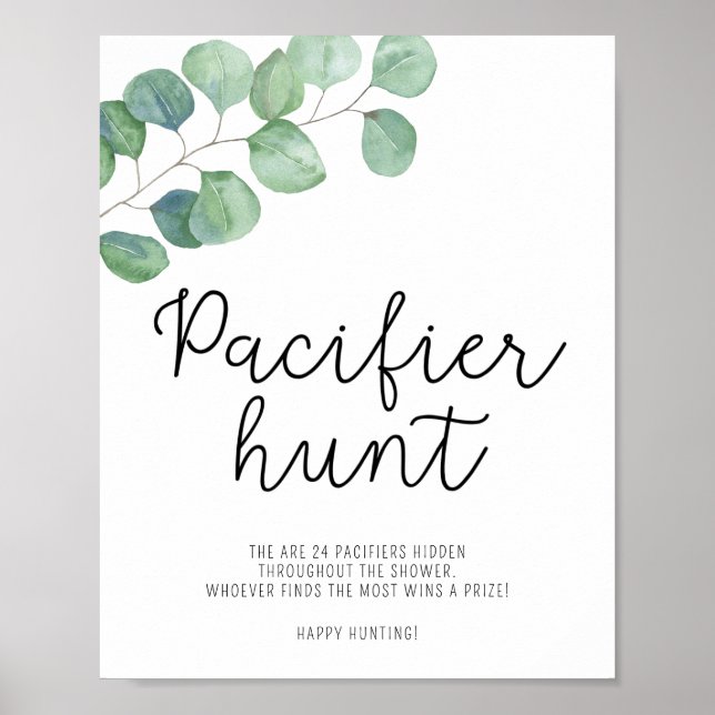 Grönska - Nappjakt baby shower spel Poster (Framsidan)