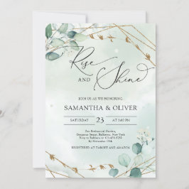 Grönska och falskt guld ram stig upp och lys inbjudningar