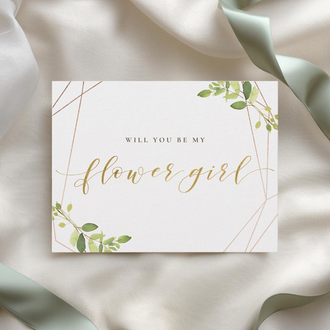 Grönska och Guld Kommer Du Att Vara Min Blomsterfl Inbjudan Vykort (Skapare uppladdad)