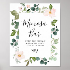 grönska och rosafärgad bröllopsdusch mimosa bardis poster