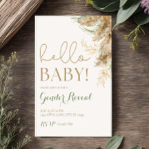 Grönska Pampas Köns Avslöjandet Inbjudan