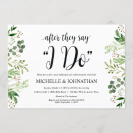 Grönska postar kortet för bröllopfrunchinbjudan inbjudningar