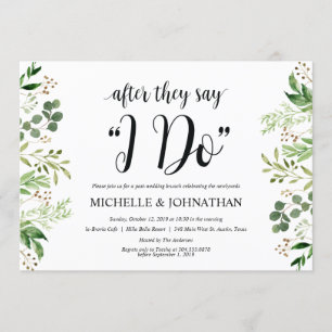 Grönska postar kortet för bröllopfrunchinbjudan inbjudningar
