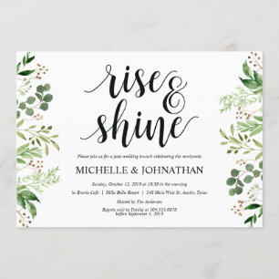 Grönska postar kortet för bröllopfrunchinbjudan inbjudningar