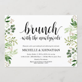 Grönska postar kortet för bröllopfrunchinbjudan inbjudningar